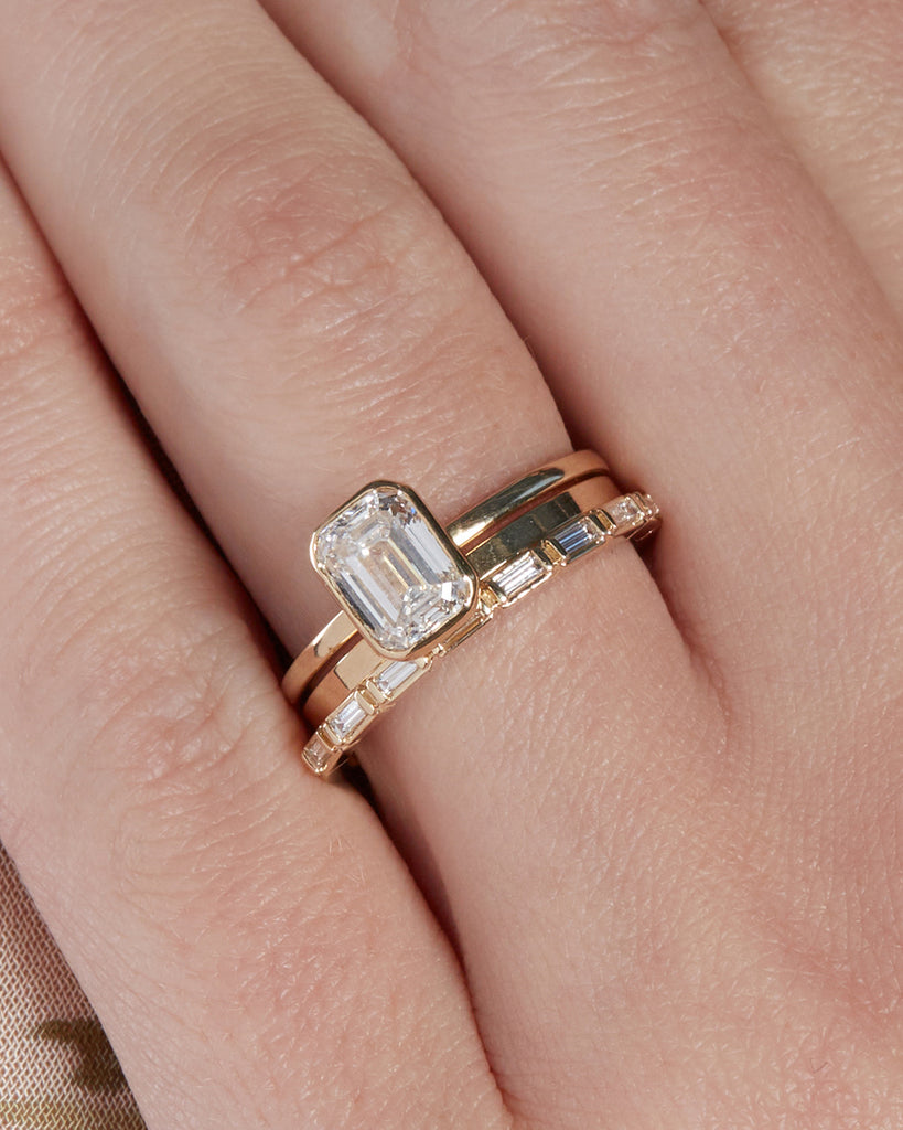3 Row Baguette and Round Diamond Band - McKenzie & Smiley Jewelers |  Clarksville TN