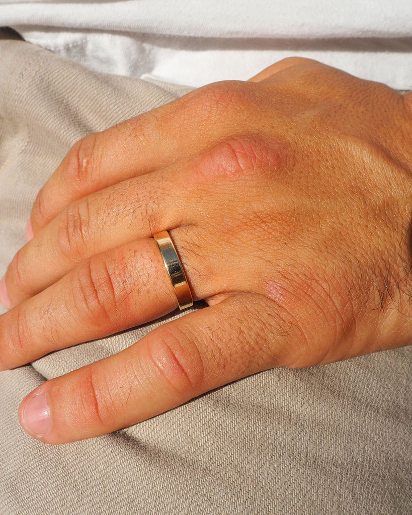 White gold cigar band ring hotsell
