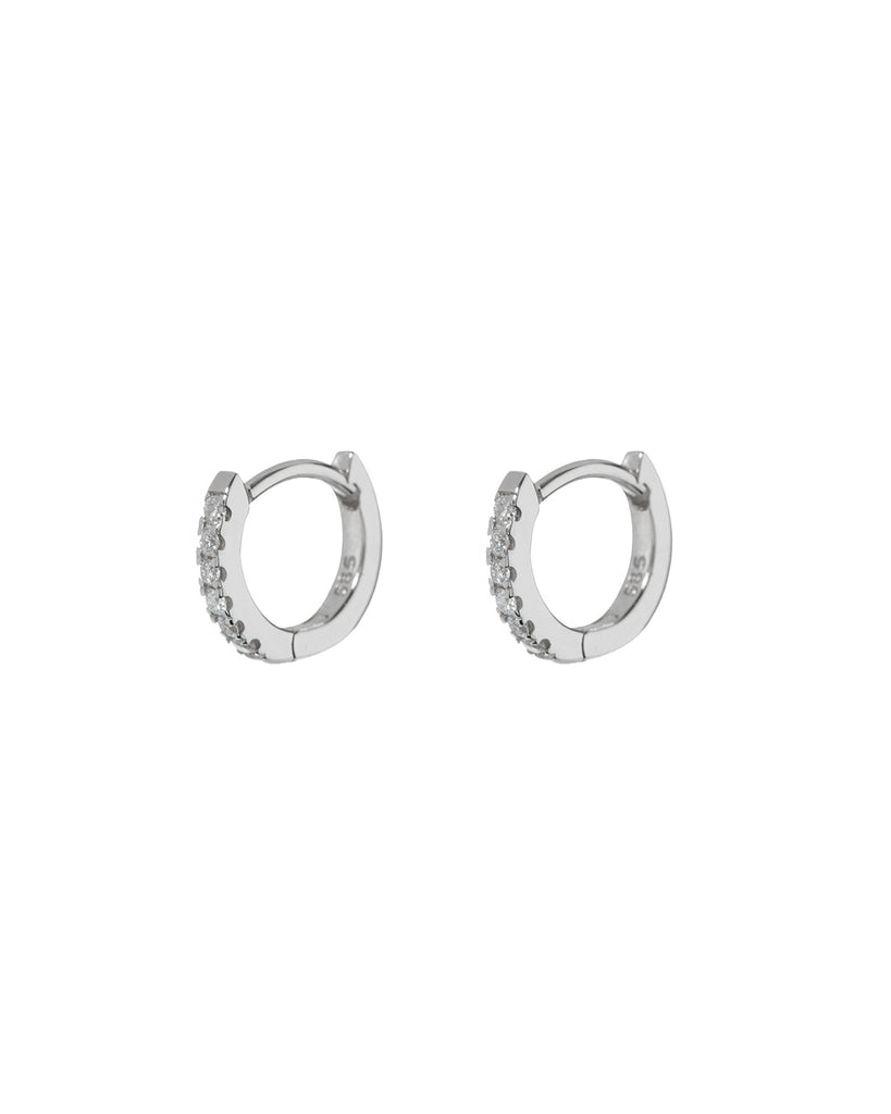 The 14K Classique Pavè Huggies- 9mm