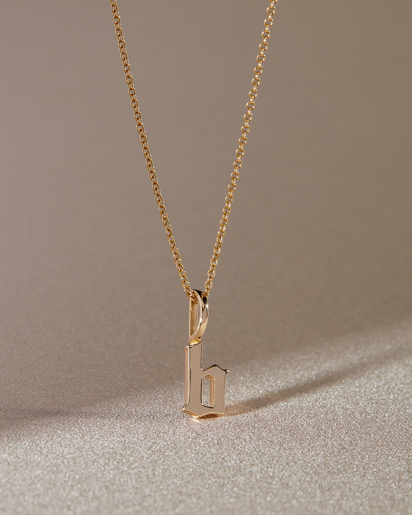Silver Gothic Initial Necklace – Lilywho