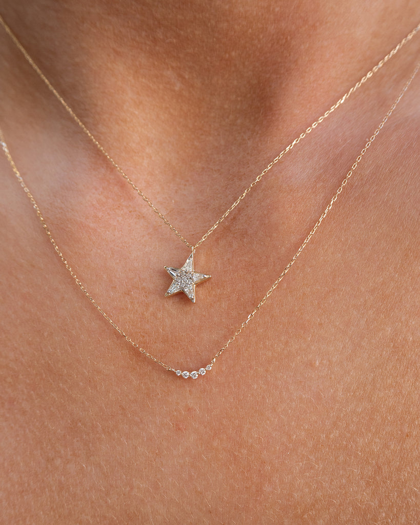 The Pave Starlight Curved Necklace