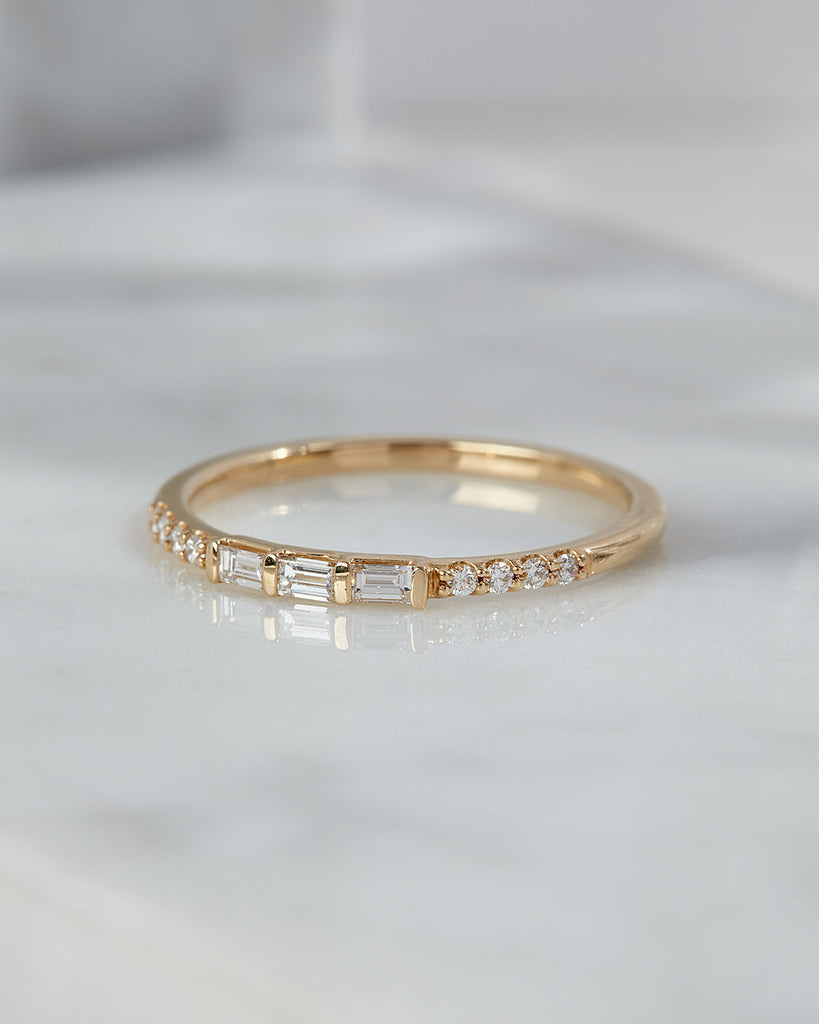 The Trio Baguette Pave Ring