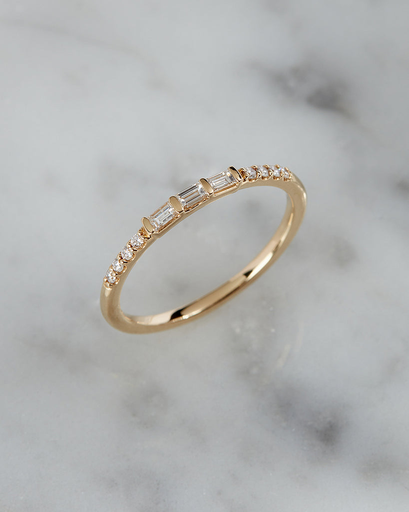 The Trio Baguette Pave Ring