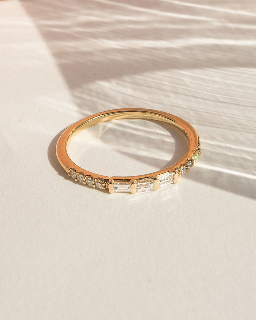 The Trio Baguette Pave Ring