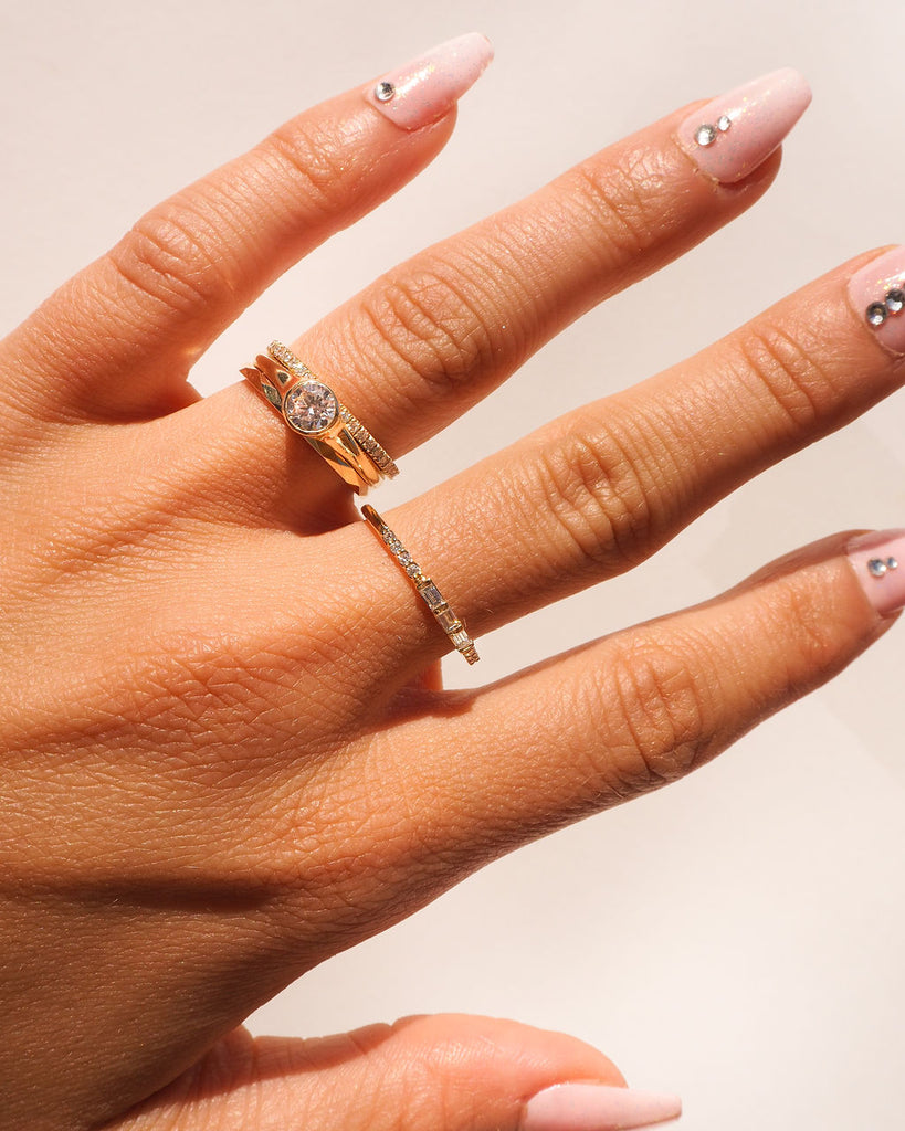 The Trio Baguette Pave Ring