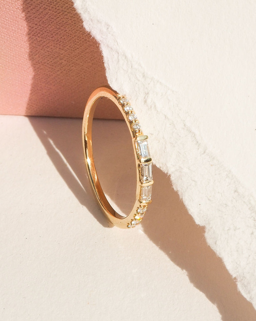 The Trio Baguette Pave Ring